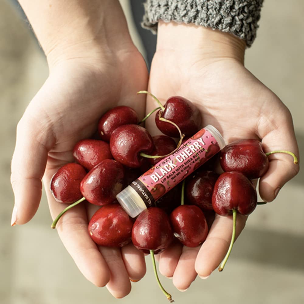 Crazy Rumors Black Cherry Lip Balm. 100% Natural, Vegan, Plant-Based, Made in USA (1-Pack)
