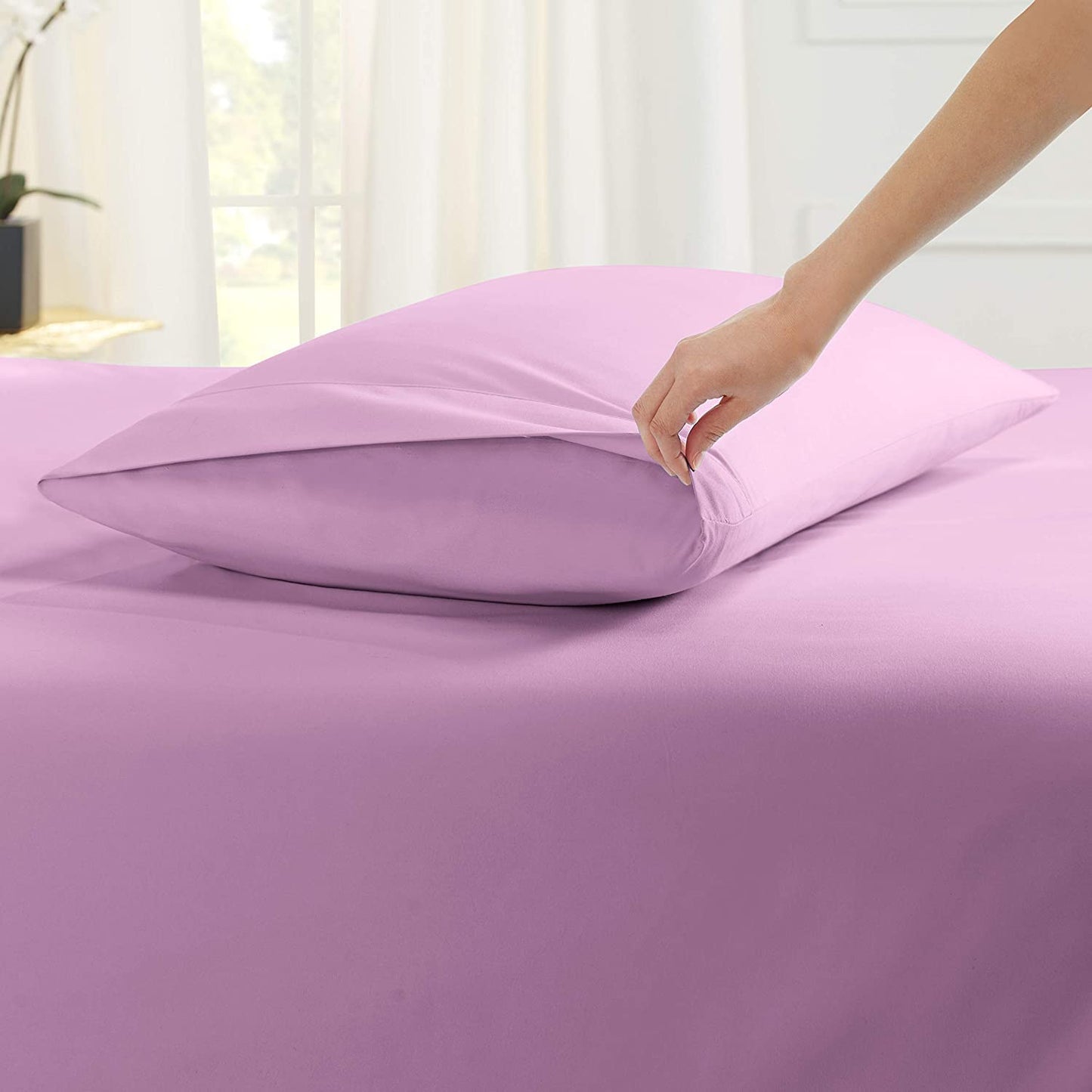 Empyrean Twin Sheets Set - 110 GSM 4 Piece Bed Sheets for Twin Size Bed, Double Brushed Twin Size Sheets, Soft Bedding Sheets & Pillowcases - Lavender