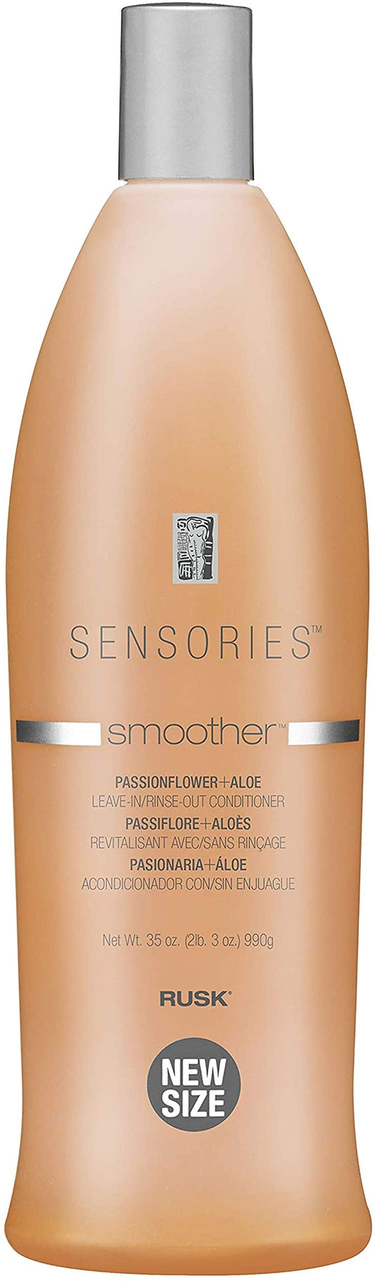 RUSK Sensories Smoother Passionflower and Aloe Leave-In Smoothing Conditioner, Provides Shine, and Body, 35 oz