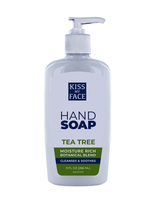 Kiss My Face Tea Tree Hand Soap - Purify Your Skin - With Added Antioxidant Support - Easy To Use Hand Soap Pump - Refreshing Tea Tree Scent - Cruelty Beauty & Personal Care Kiss My Face