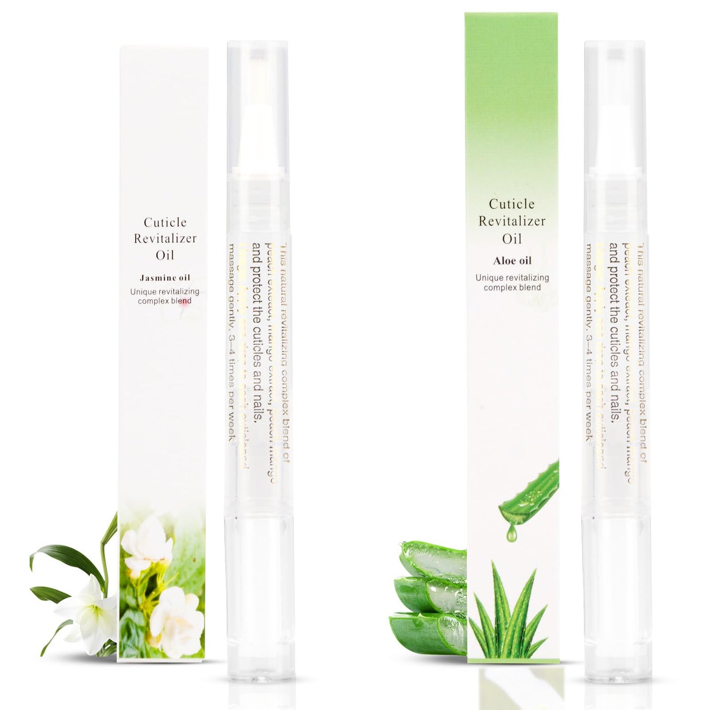 Meschett 2PCS Cuticle Oil Pens for Nail Care, Moisturizing Nail Oil Pen with Soft Brush, Hydrating Cuticle Oil for Dry Nails & Cuticles (Aloe Beauty and Personal Care Meschett Default Title