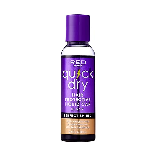 Red by Kiss Quick Dry Hair Protective Liquid Cap, Strong Lightweight Protection from Weaves Glue Damage, Fast Application, Quick Drying, & Easy