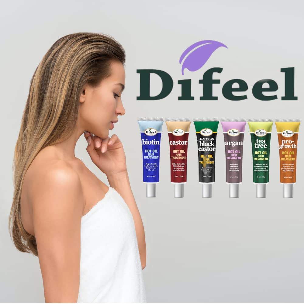 Difeel Hot Oil Hair Treatment with Argan Oil 1.5 oz. (Pack of 2)