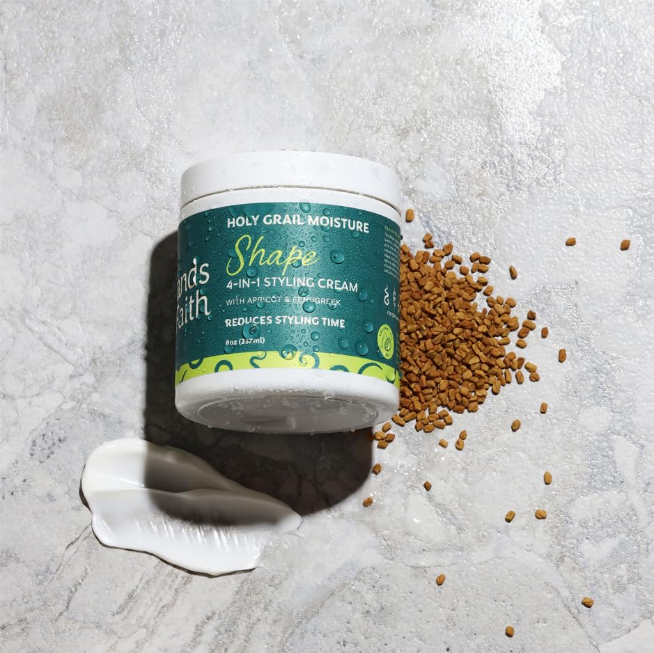 Strands of Faith Shape 4-in-1 Styling Cream | Moisturizer, Leave-In, Styler & Oil | Promotes Growth & Length Retention | Defines Curls, Reduces Frizz