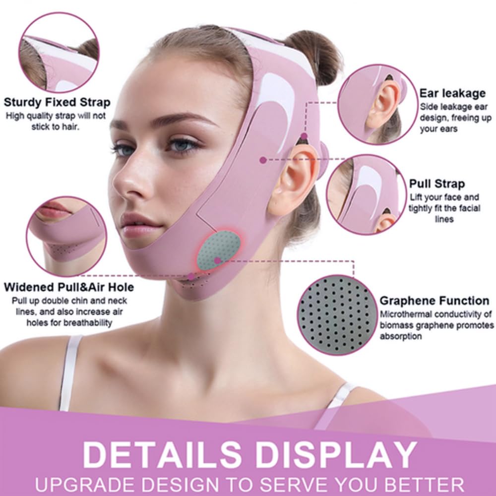 ROWMATE Graphene V-Line Mask Chin Up Mask V Shaped Face Mask Chin strap for sleeping,Jawline Shaper,Orchid,Small Beauty and Personal Care ROWMATE