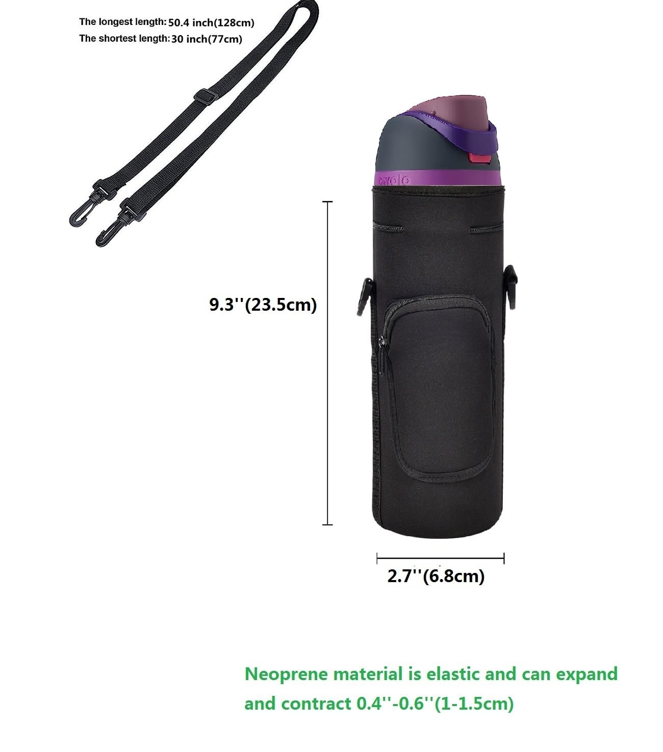 AF-WAN Neoprene Carrier Water Bottle Insulation Sleeve,Waterproof, Anti-Slip, Anti-Scratch Pouch with Shoulder Strap, fit for Owala Insulated