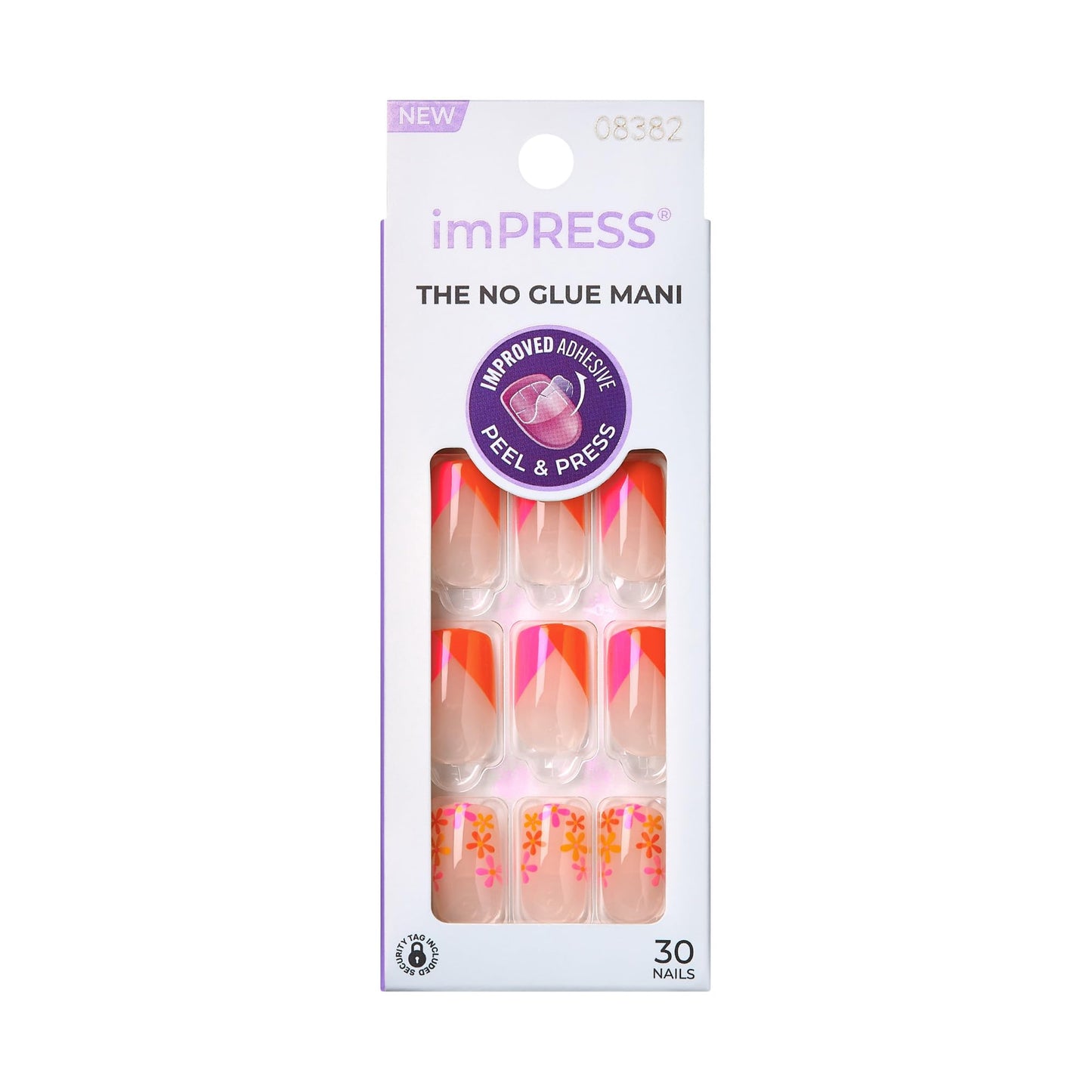 KISS imPRESS No Glue Mani 30 Pcs Press On Nails, Easy Apply, Hassel-Free Removal, Simple Peel & Press, Essential Tools Included, Prep Pad Beauty & Personal Care KISS