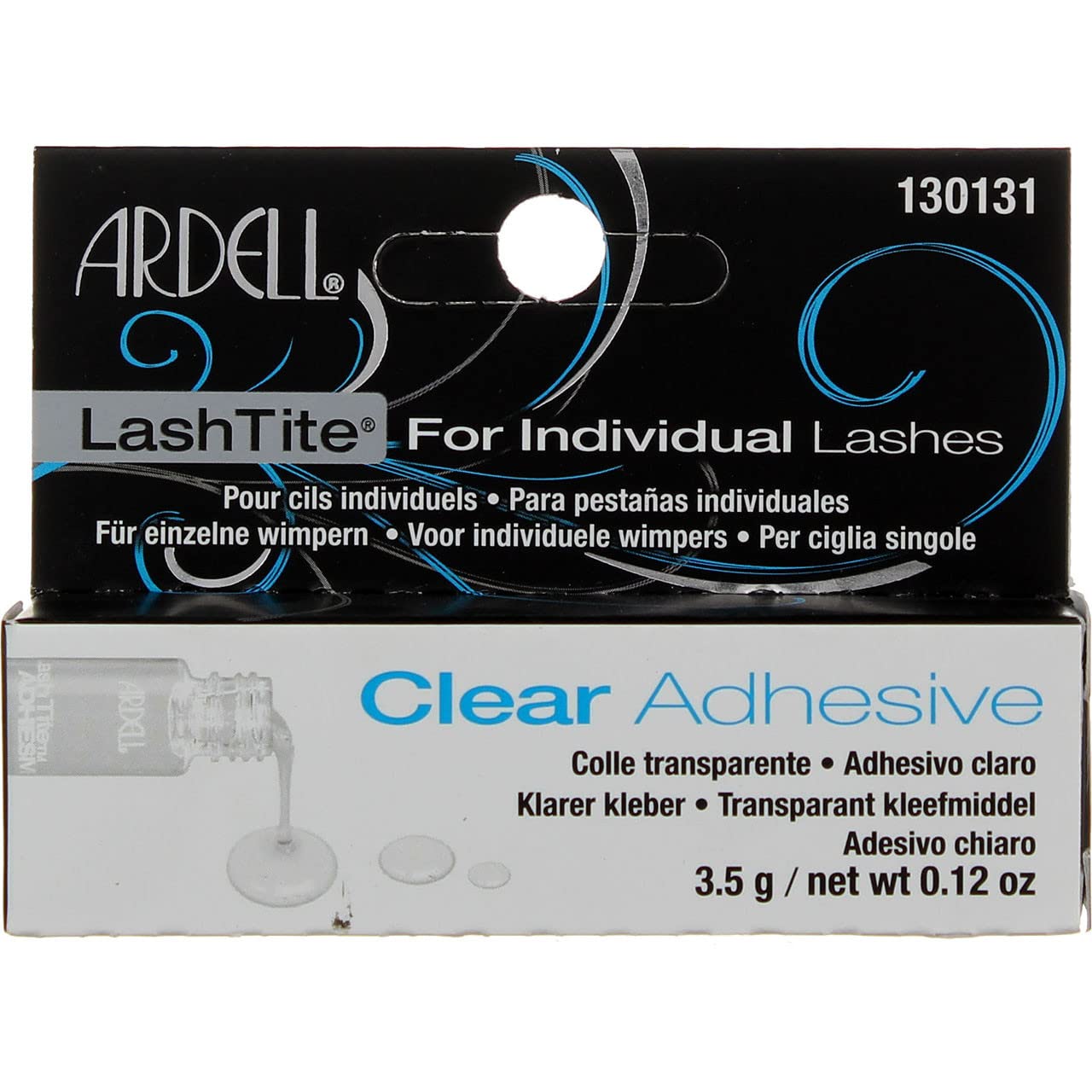 Ardell Lashtite Adhesive Clear 0.125 Ounce Bottle (Black Package) (3.7ml) (6 Pack)