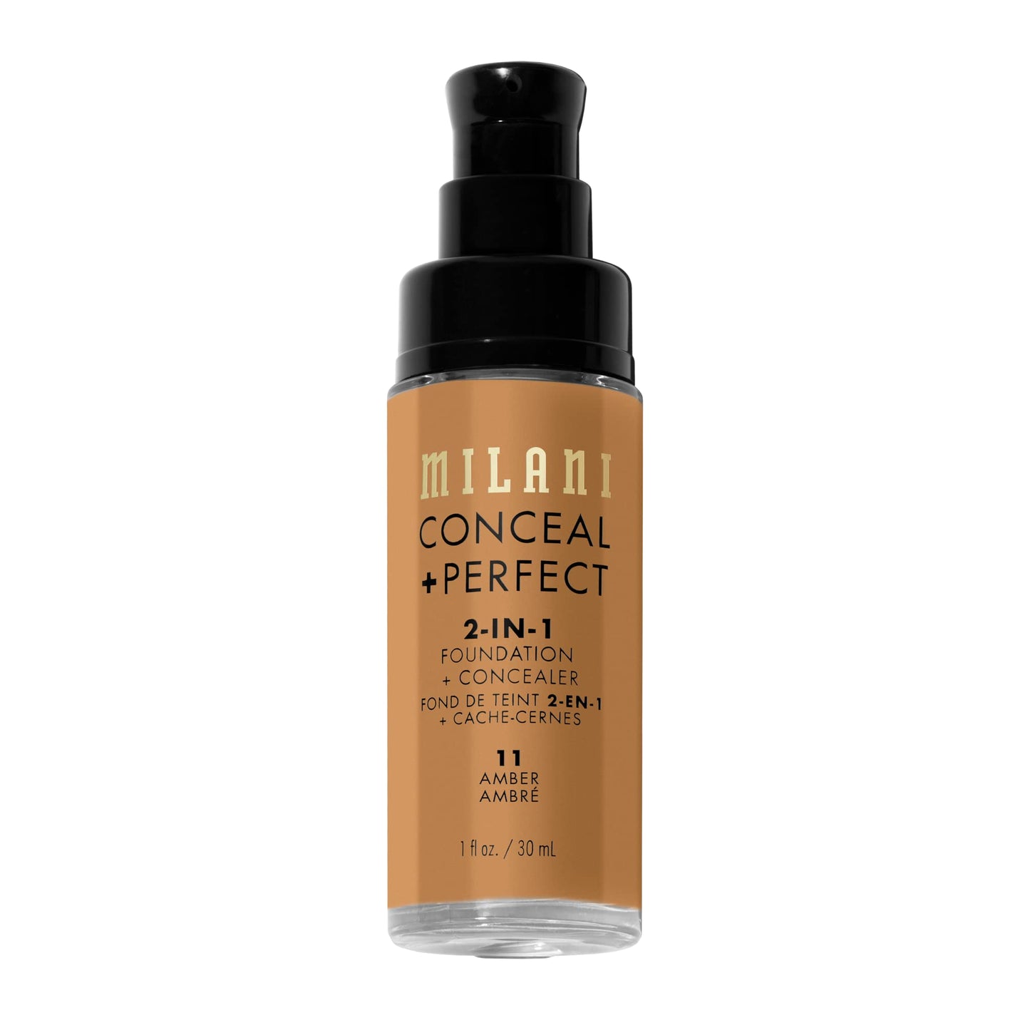 Milani Conceal + Perfect 2-in-1 Foundation + Concealer for a Flawless Complexion, Under Eye Corrector, Cover Redness and Imperfections, Waterproof