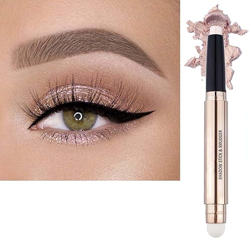 May Foltran Sand Shimmer #02 Cream Eyeshadow Pencil, Nude Pink Sparkle, Hypoallergenic Waterproof Long Lasting Eye Shadow Stick, Multi-Dimensional