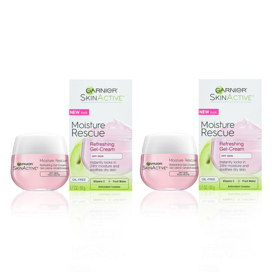 Garnier Moisture Rescue Refreshing Gel-Cream for Dry Skin, Oil-Free, 1.7 Oz (50g), 2 Count (Packaging May Vary) Beauty & Personal Care Garnier