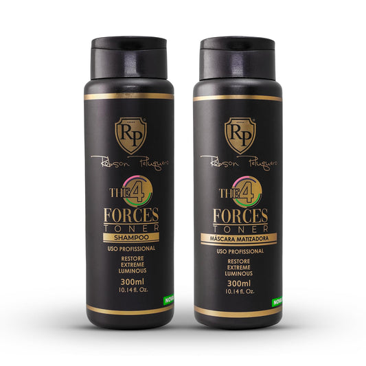 Robson Peluquero 4 Forces Blonde Toning Kit | Hair Toner Gloss+ Shampoo | Neutralizes Yellow, Orange & Red Tones |Deep Hydration & Color Correction