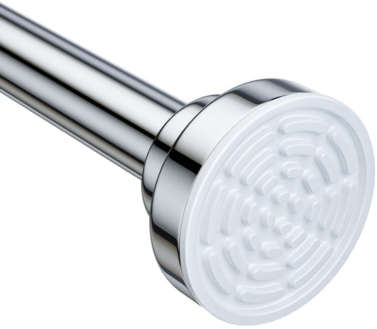 Ausemku Shower Curtain Rod, 26-76 Inch Adjustable Stainless Steel Tension Rod, Rustproof & Non-Slip, No-Drill for Bathroom & Kitchen, Silver