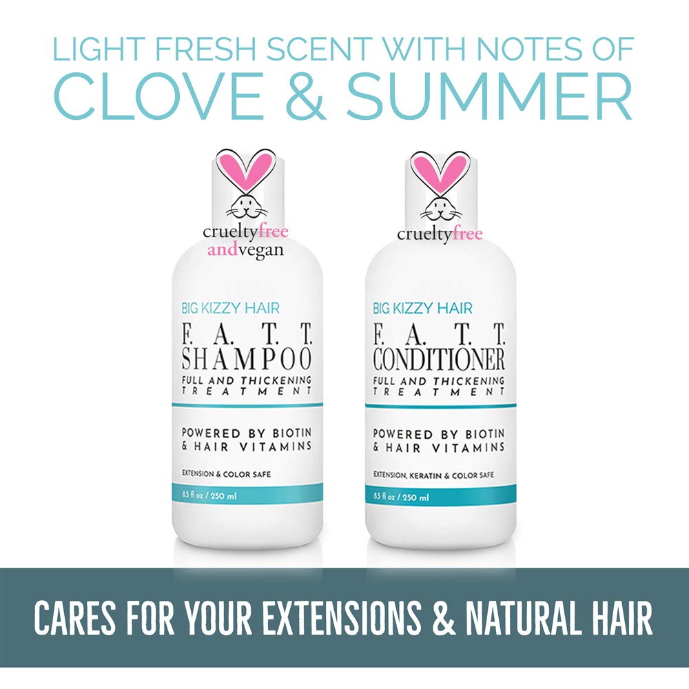 Volumizing & Thickening Biotin Shampoo & Conditioner Set - F.A.T.T. by Big Kizzy, Gentle Hair Care Safe for Extensions, Color & Keratin Treatments