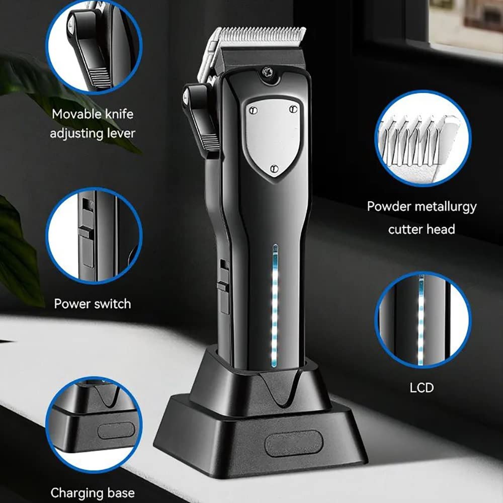 RASRGTRQ Mens Hair Clippers, Adjustable Powder Metallurgy Tool Head Hair Trimmer Intelligent Display Light Low Noise Hair Clipper Beauty and Personal Care RASRGTRQ