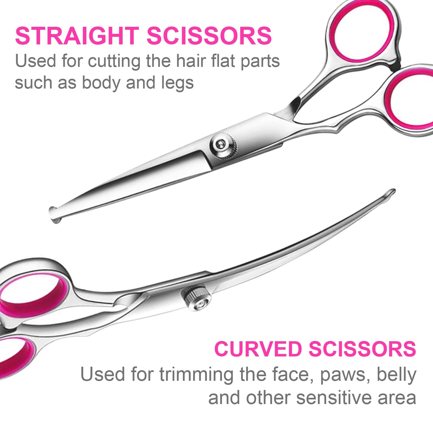 TINMARDA 5-in-1 Dog Grooming Scissors Kit – Professional Titanium-Coated Shears with Safety Round Tips for Dogs, Cats & Pets at Home