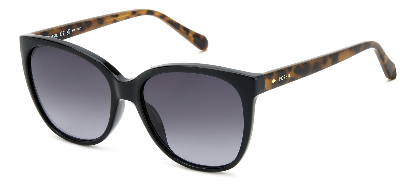 Fossil Women's FOS 3147/G/S Square Sunglasses, Black, 56MM