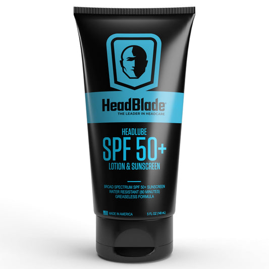 HeadBlade HeadLube SPF 50 Men's Lotion and Sunscreen - No Greasiness, Sweat Resistant, Formulated for Face, Body & Scalps - Water Resistant for 80 Beauty & Personal Care HeadBlade