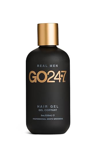 GO247 Hair Gel - Medium Hold Styling Gel for Men - Creates Definition with Flexible, Brushable Control - Flake-Free Formula with Light Ginseng Scent