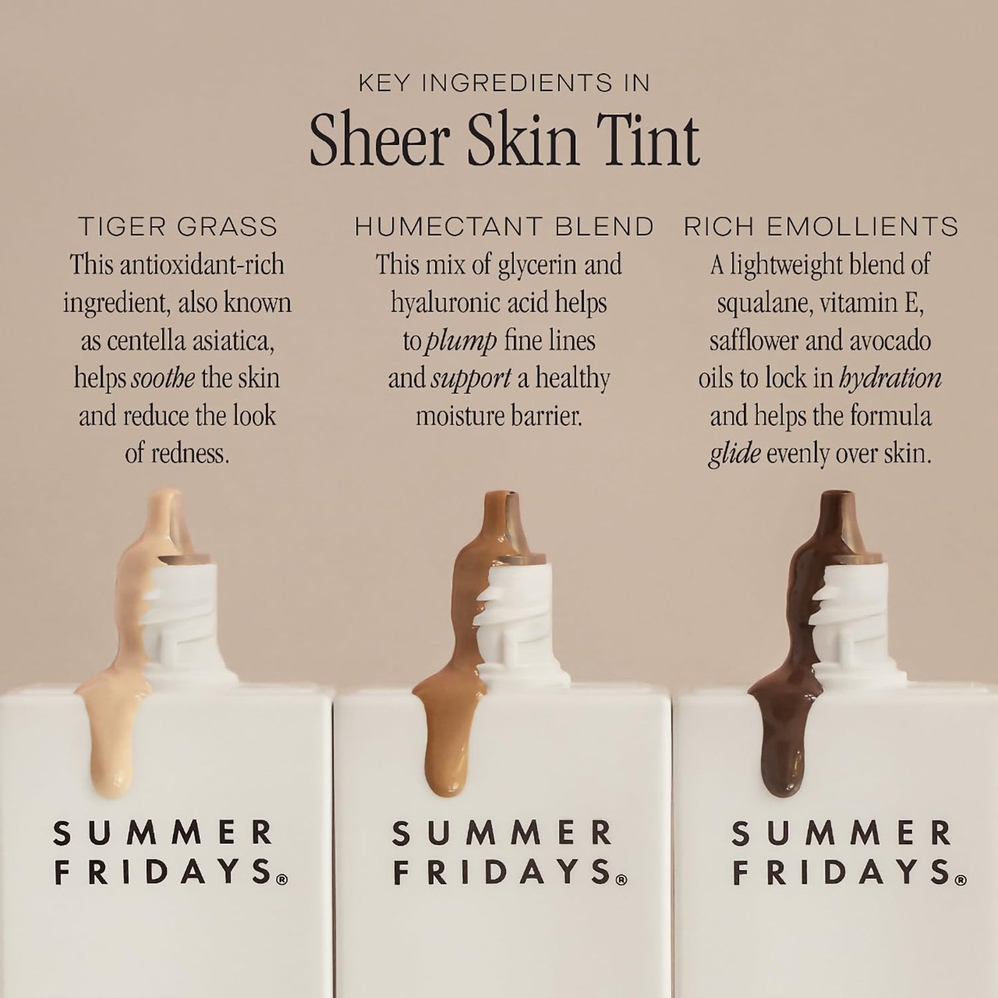 Summer Fridays Sheer Skin Tint - Skin Tint with Hyaluronic Acid - Helps Diminish Uneven Skin Tone - Sheer to Light Coverage - Shade 3 - Light