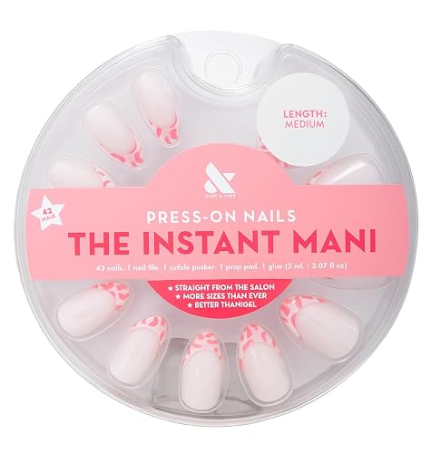 Olive & June Instant Mani Press-On Nails | (Glue) Medium, Almond 42 Fake Nails, 21 Sizes | Non-Toxic, Long-Lasting Recycled Materials Realistic Look | Beauty & Personal Care Olive & June