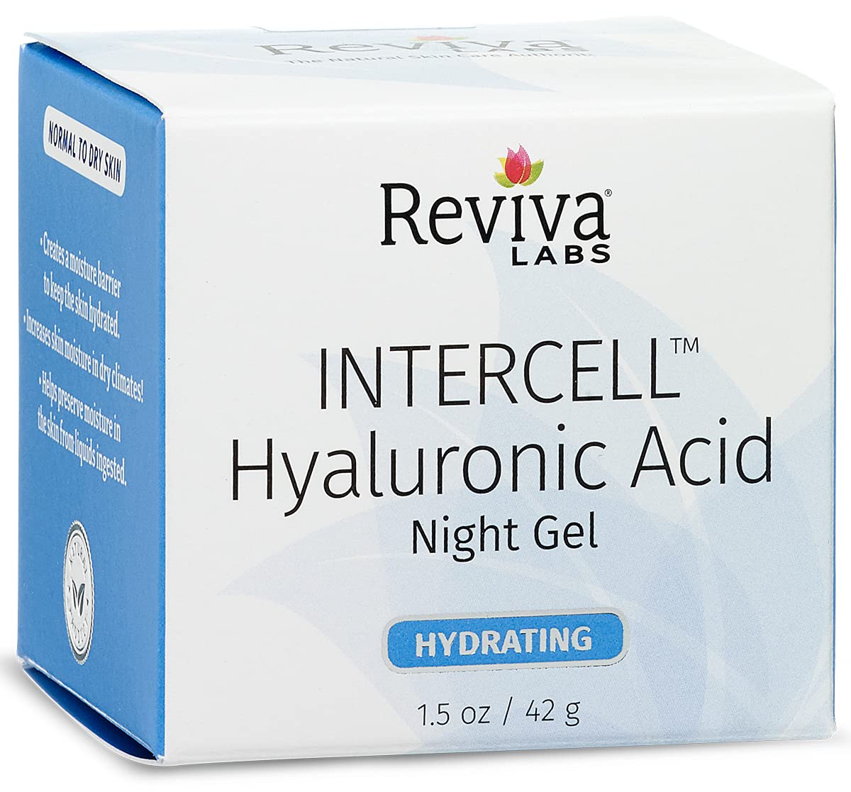 Reviva Intercell Night Face Gel With Hyaluronic Acid, Increase Skin Moisture - 1.25 Oz