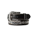 ARIAT Casanova Embroidered Boot Stitch Leather Belt, Black, Medium