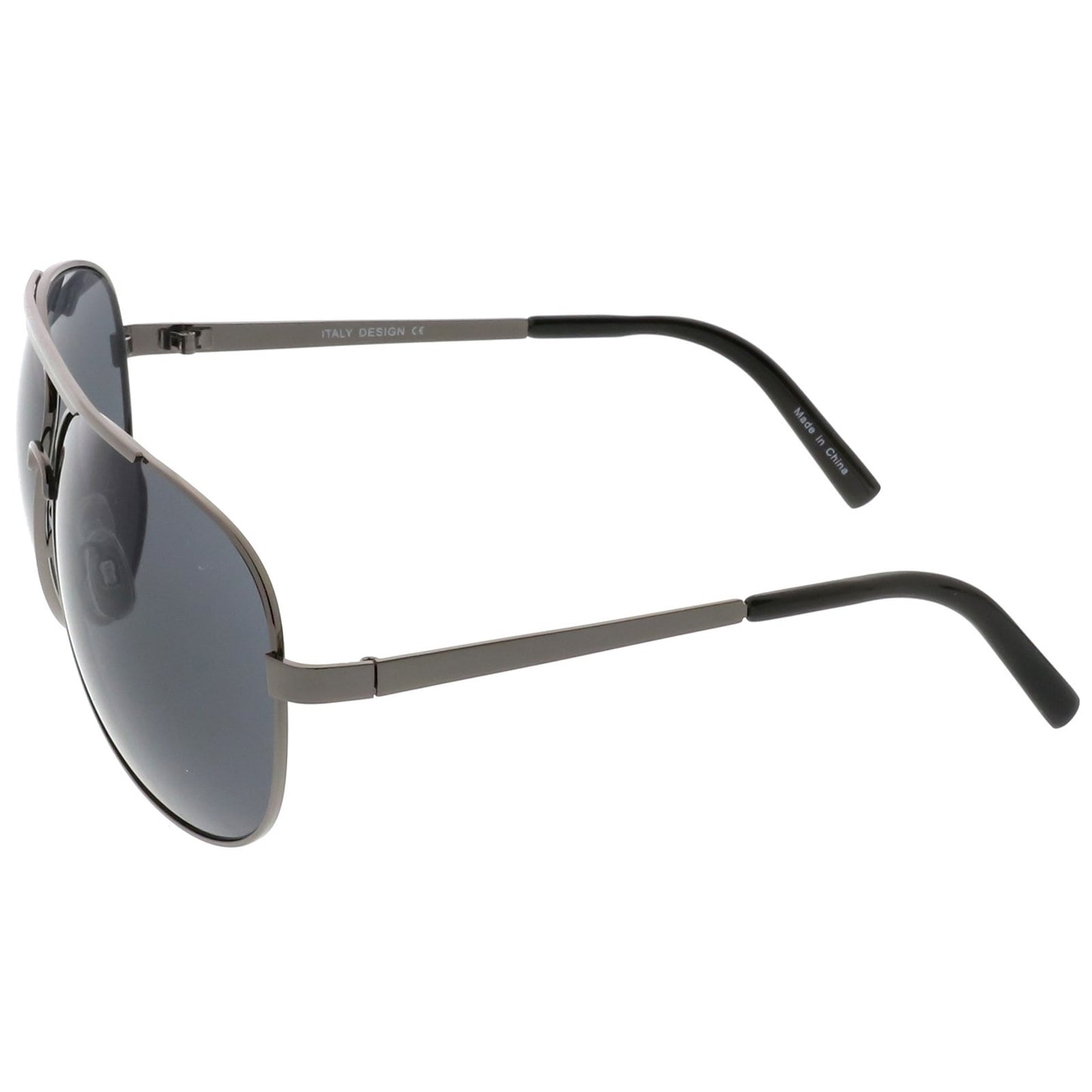 zeroUV Oversized Aviator Sunglasses for Men and Women, UV400 Protected 80s Style Large Aviators 70mm (Gunmetal/Smoke)