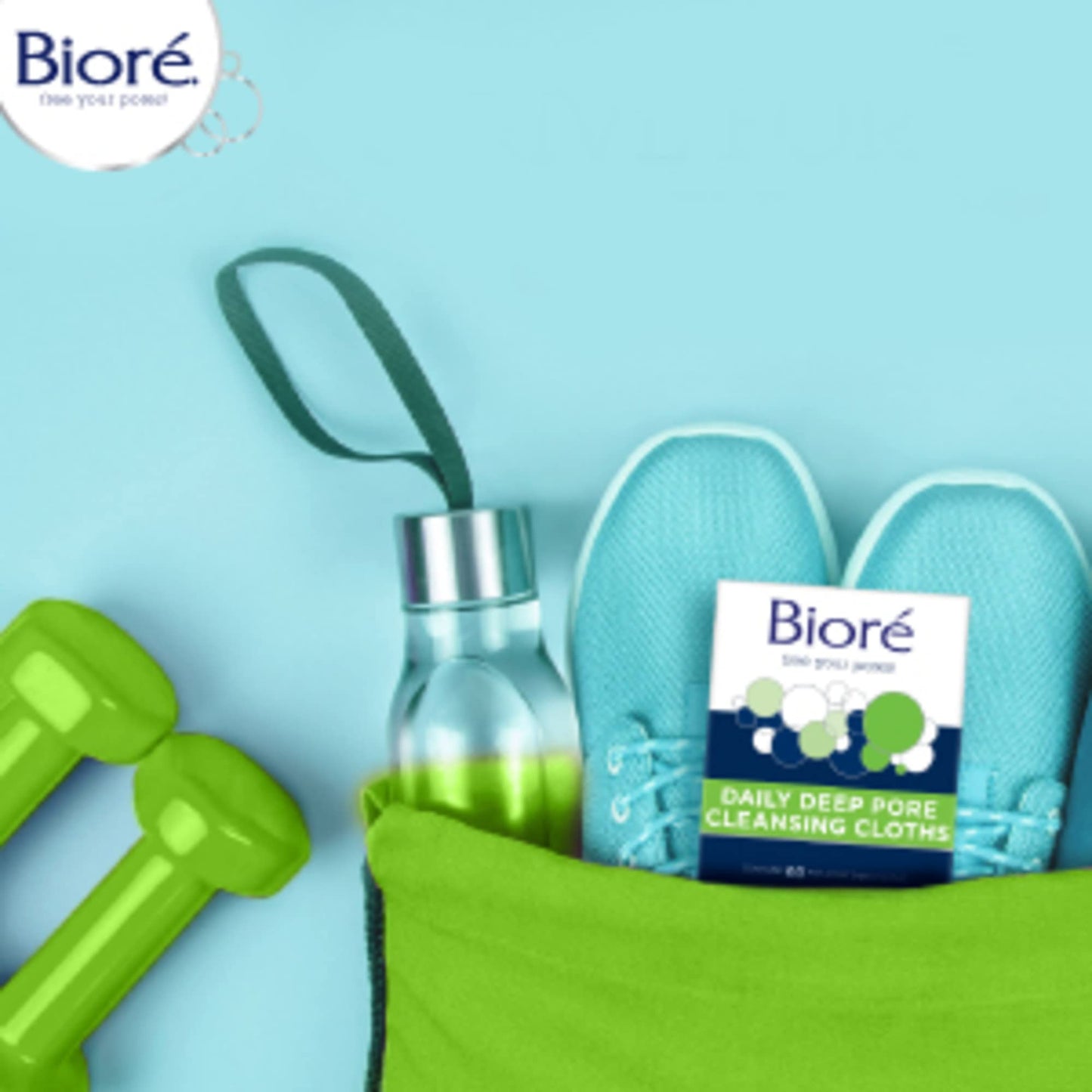 Bioré Daily Make Up Removing Cloths, Facial Cleansing Wipes with Dirt-grabbing Fibers for Deep Pore Cleansing without Oily Residue, 60 Count Beauty and Personal Care Bioré