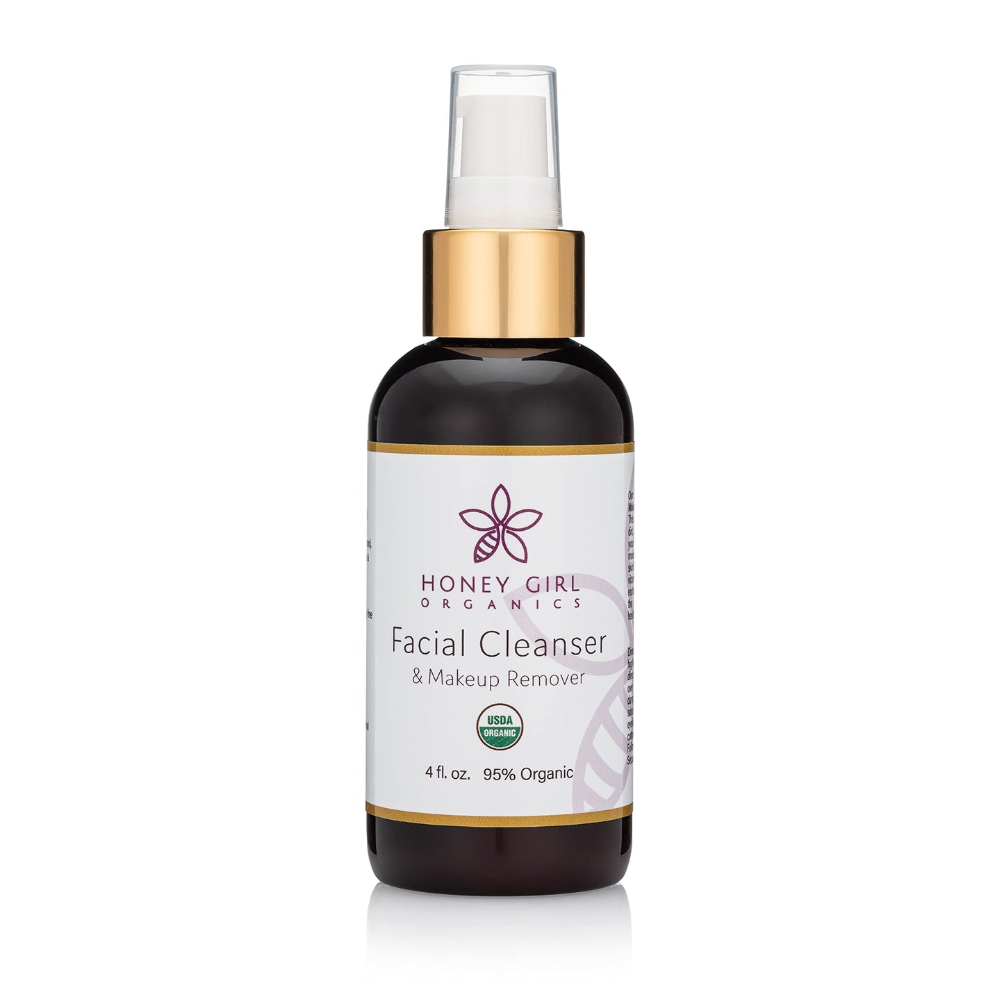 Honey Girl Organics Facial Cleanser, USDA Organic Cleanser & Makeup Remover w/Beeswax, EVOO & Lemon Oil. Remove Dirt, Balance Skin, Ease Inflammation.