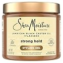 SheaMoisture Strong Hold Styling Gel+Flaxseed Jamaican Black Castor Oil Gives Controlled Style,AllDay Hold,Infused With Castor Seed Oil,SheaButter