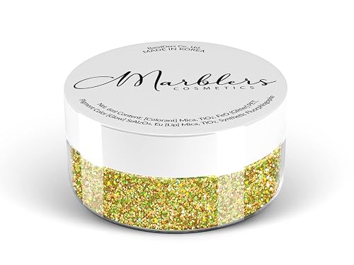 MARBLERS Holographic Face & Body Glitter [Holo Olive Gold] 0.18oz (5g) | Fine | Non-Toxic | Cruelty-Free | Festival, Rave & Party Makeup | Eye, Hair