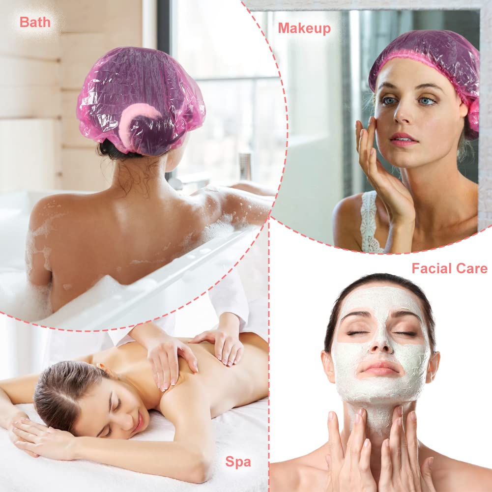Shintop Disposable Shower Caps for Women,100 Packs Hair Caps Individually Wrapped with Large Elastic Bath Cap for Home, Hotel, Hair Salon and Spa