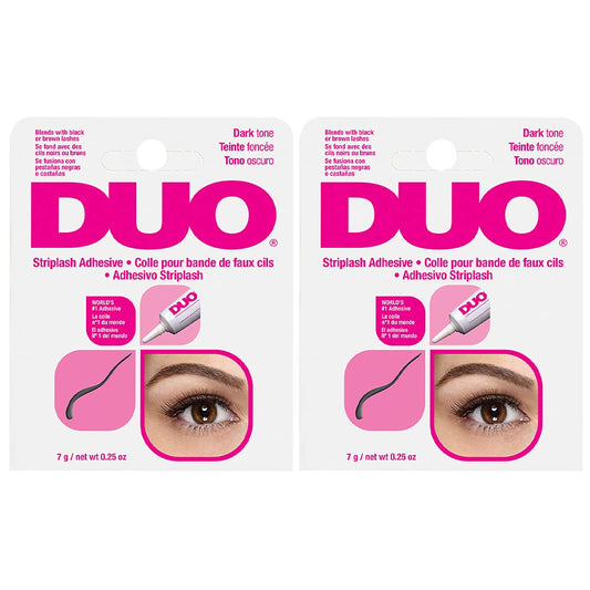 DUO Eyelash Glue – Dark Tone, Waterproof & Long-Lasting Lash Adhesive for Strip Lashes, 0.25 oz, 2 Pack