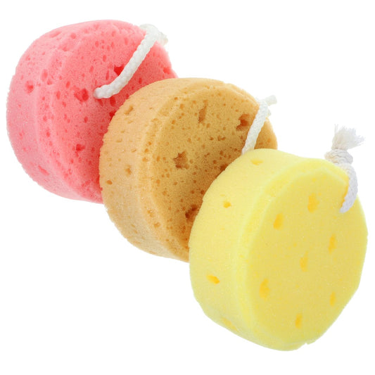 3pcs Bath Sponges, Sponge Loofah Body Scrubber for Women, Men, Teenager, Soft Skin-Friendly, Dual-Sided Design, Shower Pouf Cleaning for Shower Beauty and Personal Care WOFASHPURET
