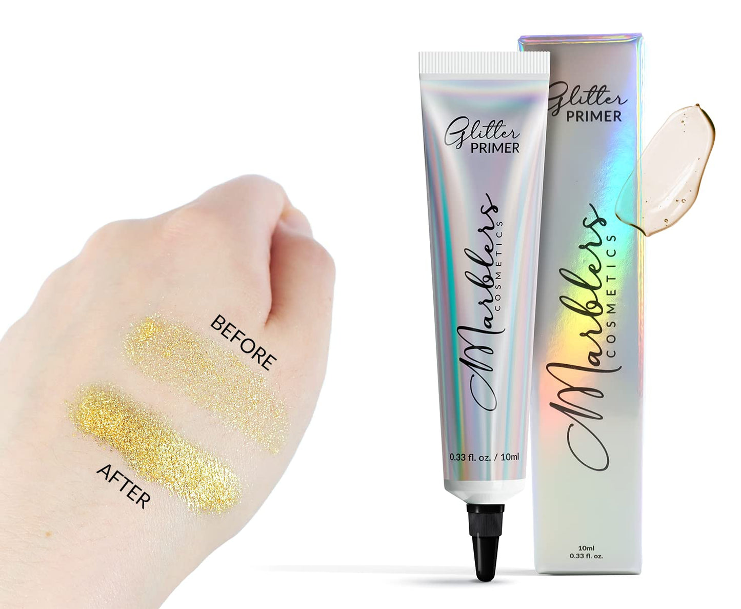 MARBLERS Holographic Face & Body Glitter [Holo Olive Gold] 0.18oz (5g) | Fine | Non-Toxic | Cruelty-Free | Festival, Rave & Party Makeup | Eye, Hair