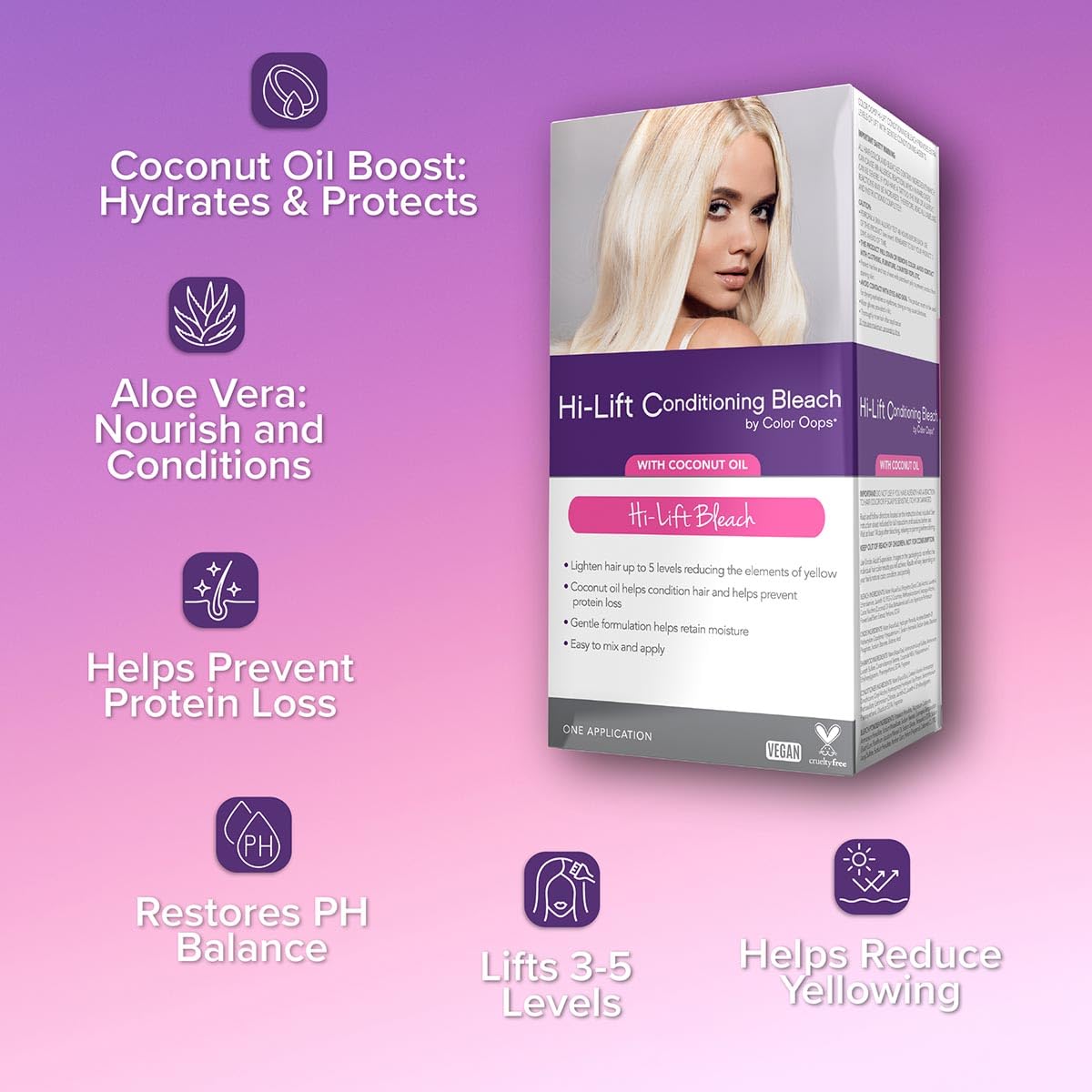 Color Oops Hi-Lift Bleach | Lifts 3-5 Levels | Nourishing & Moisturizing Formula