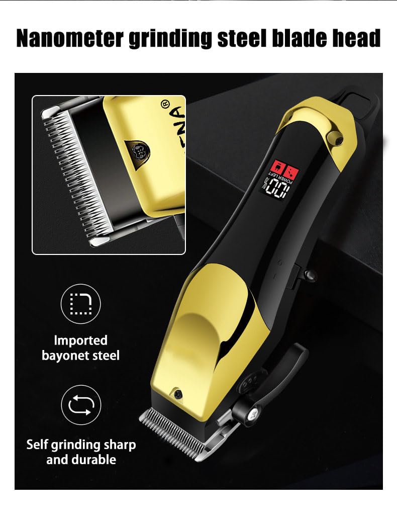 Hair Clippers for Men Professional, Cordless Hair Cutting Kit withLED Digital Display and 4 Limit Combs Rechargeable Haircut Kit for Barber & Home Use Beauty and Personal Care QDKVTNDJZ