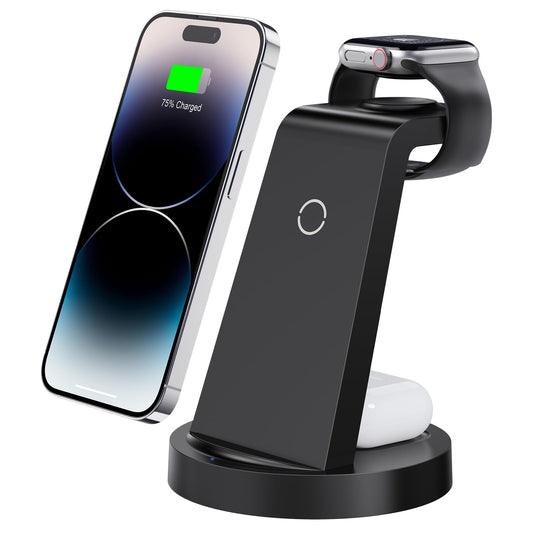 3-in-1 Wireless Charging Station for iPhone 16–11 Pro Max, Apple Watch & AirPods 4/3/Pro – Fast & Convenient Charging