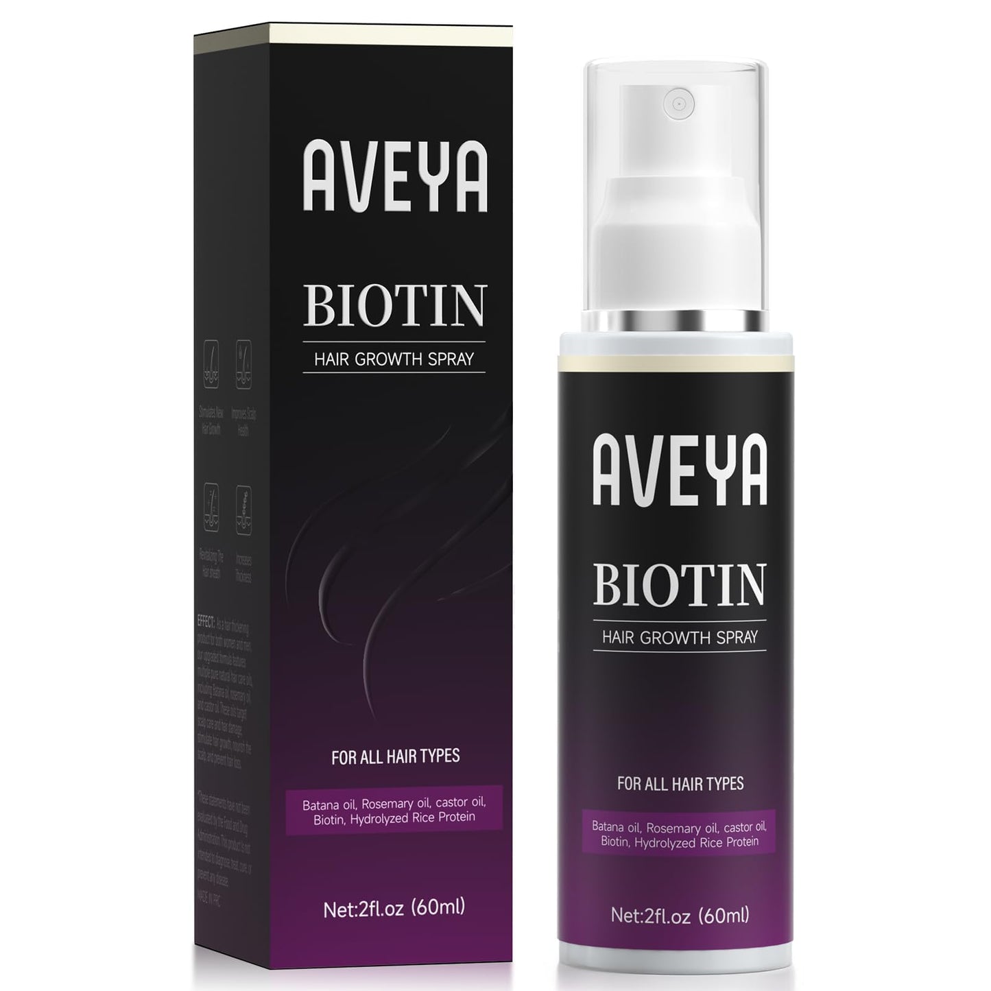 AVEYA Hair Growth Spray, infused with Rosemary Oil,rice water,Batana Oil&Biotin for Scalp - Strengthens,Thickens&Accelerates Hair Care Beauty and Personal Care AVEYA