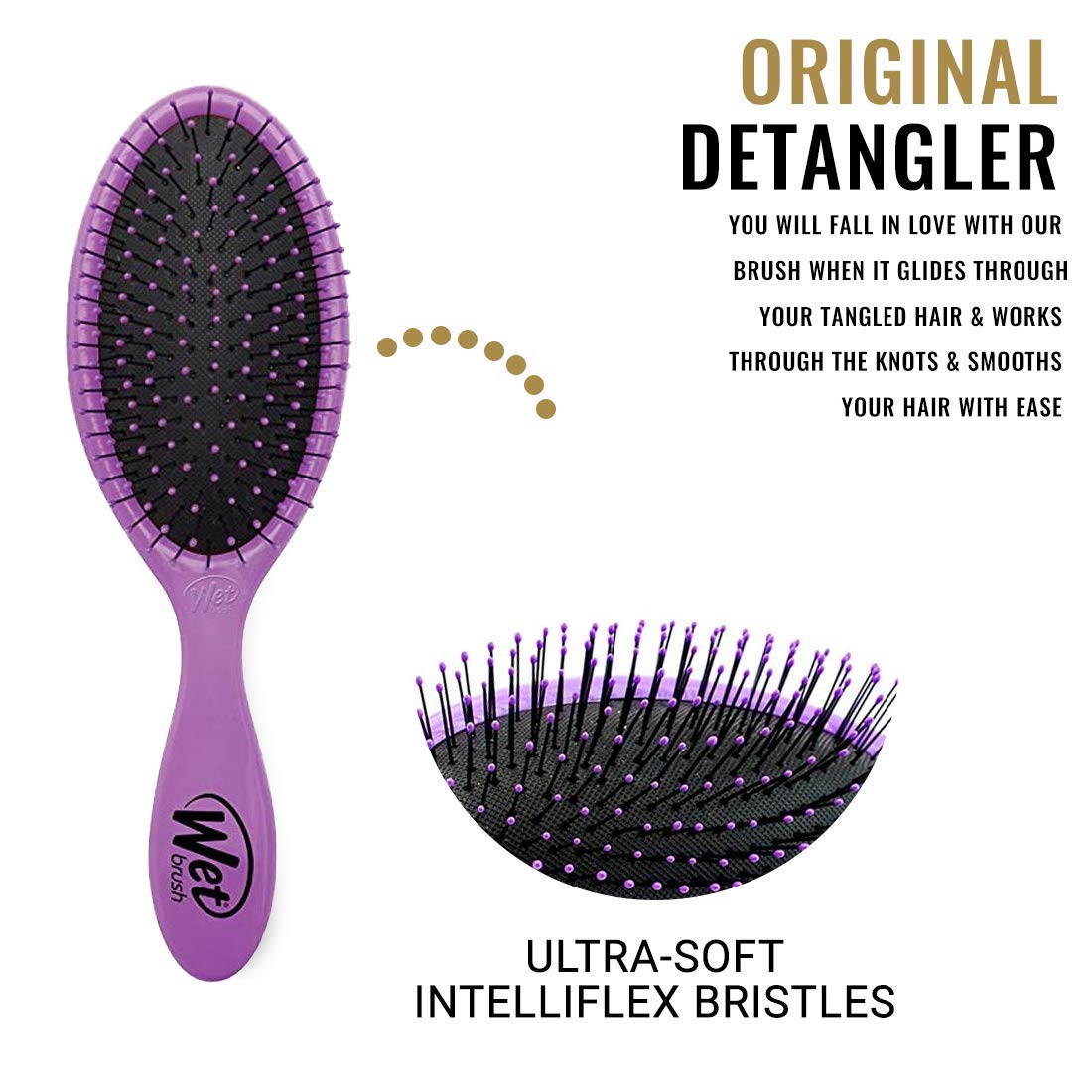 Wet Brush Detangling Hair Brush - Purple - 2 Pack Detangler - Comb for Women, Men & Kids - Wet or Dry - Removes Knots and Tangles, Best for Natural