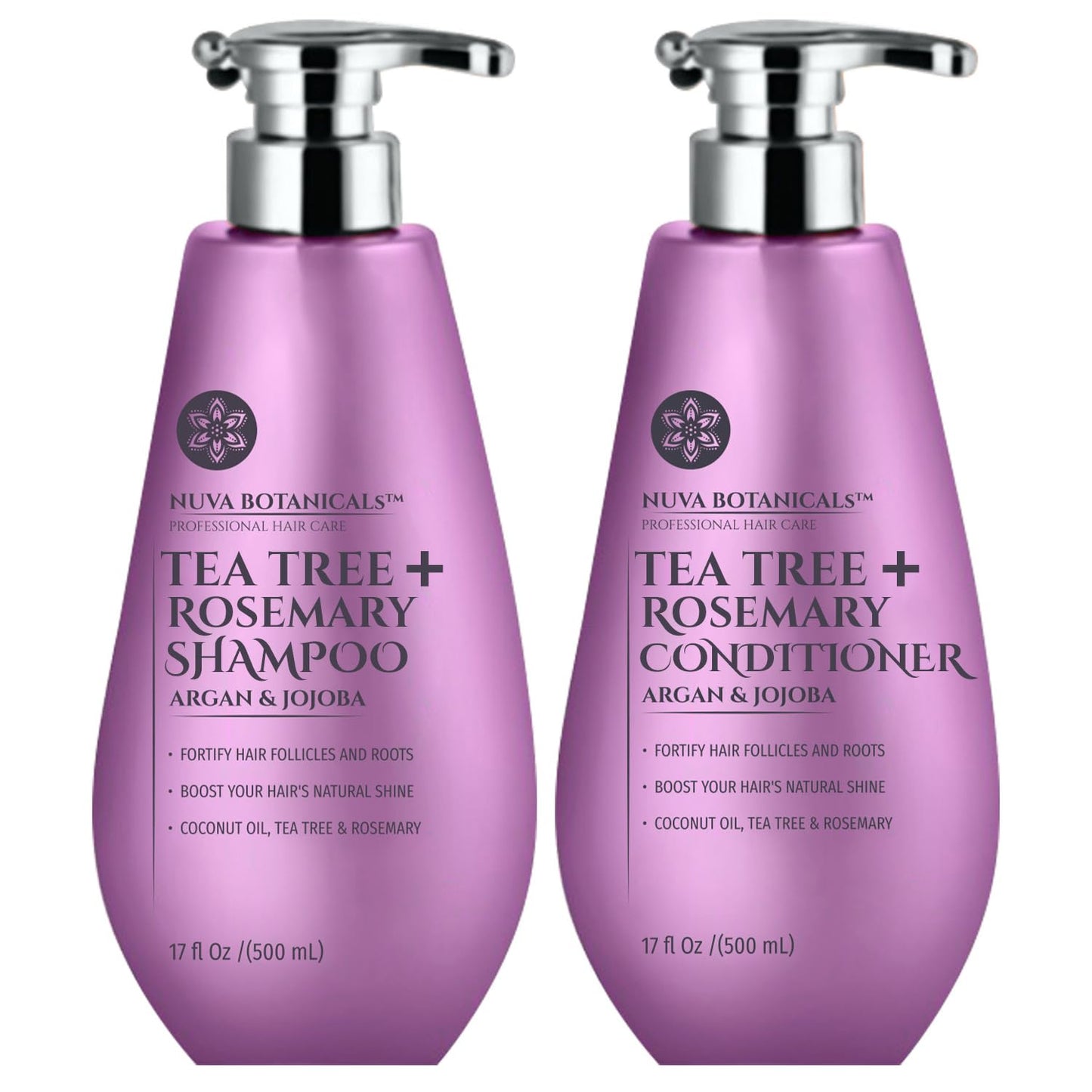 Tea Tree Oil Shampoo and Conditioner Set - Rosemary Oil Shampoo and Conditioner Hair Growth Shampoo for Women - Natural Shampoo for Thinning Hair