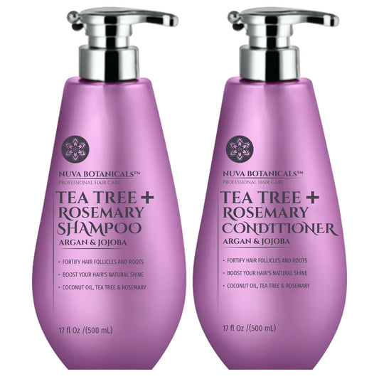 Tea Tree Oil Shampoo and Conditioner Set - Rosemary Oil Shampoo and Conditioner Hair Growth Shampoo for Women - Natural Shampoo for Thinning Hair