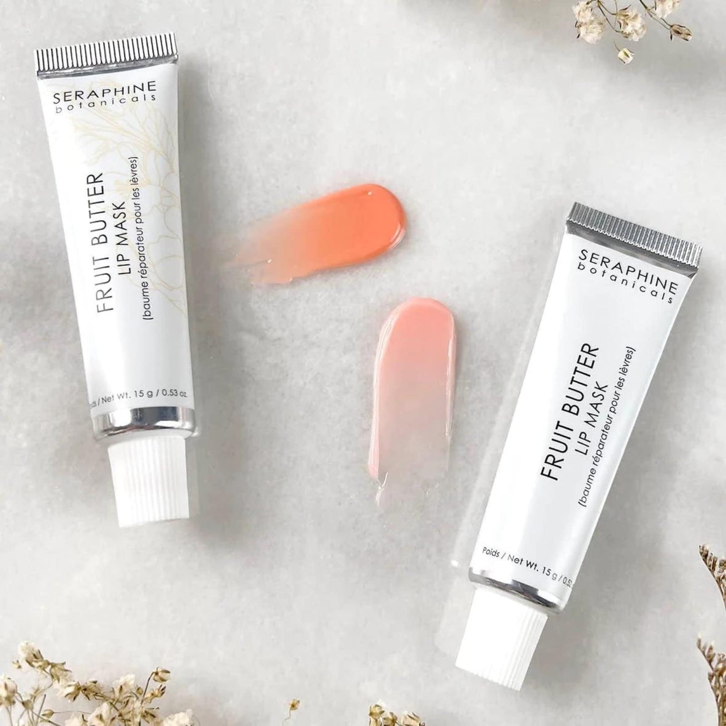 Seraphine Botanicals Fruit Butter Restorative Lip Mask Overnight Gel Balm Repair Dry, Chapped Lips Instant Hydration, Softness & Elasticity with Shea
