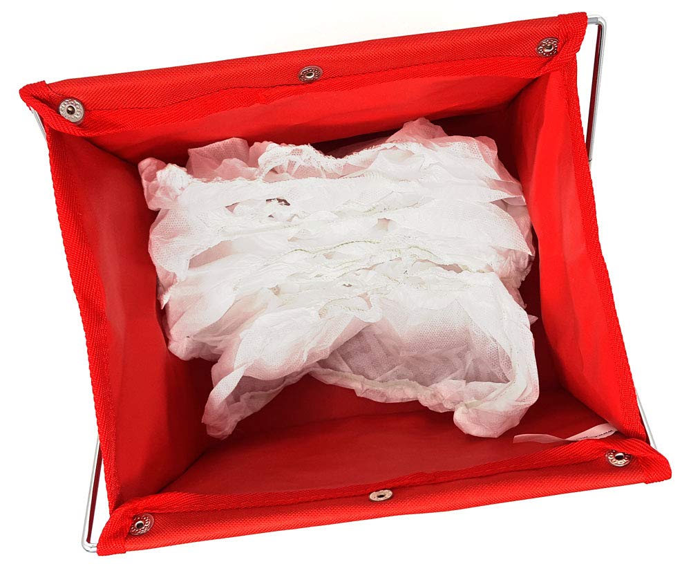 Mediz Foldable Shoe Cover Holder (Red) with Bonus: 1 Door Hanger Double Sided - Please Use Shoe Covers