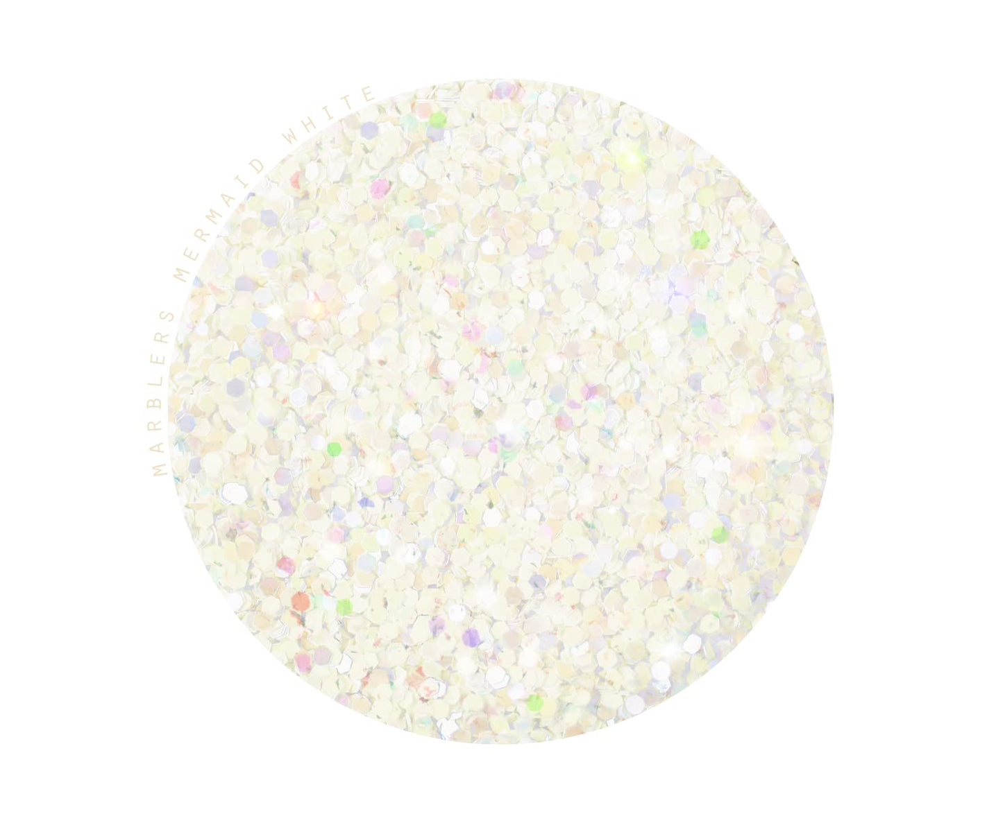 MARBLERS Mermaid Shaped Face & Body Glitter [White] 0.18oz (5g) | Chunky | Chopped | Flake | Non-Toxic | Vegan | Cruelty-Free | Festival, Rave & Party
