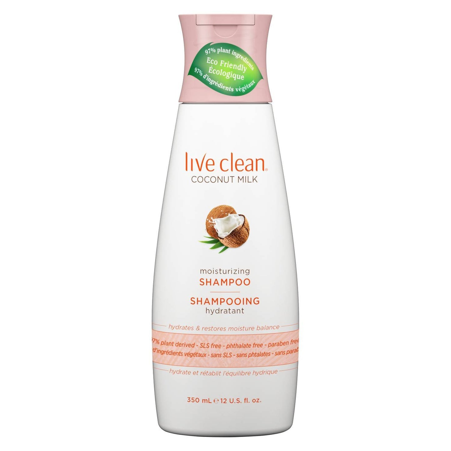 Live Clean Coconut Milk Moisturizing Shampoo and Conditioner, 12 oz each with Certified Organic Coconut Extract and Oil, Petrolatum-free