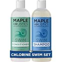 After Swim Shampoo and Conditioner Set - Chlorine Shampoo and Conditioner for Swimmers with Tea Tree and Rosemary Oil - Clarifying Shampoo for Hard