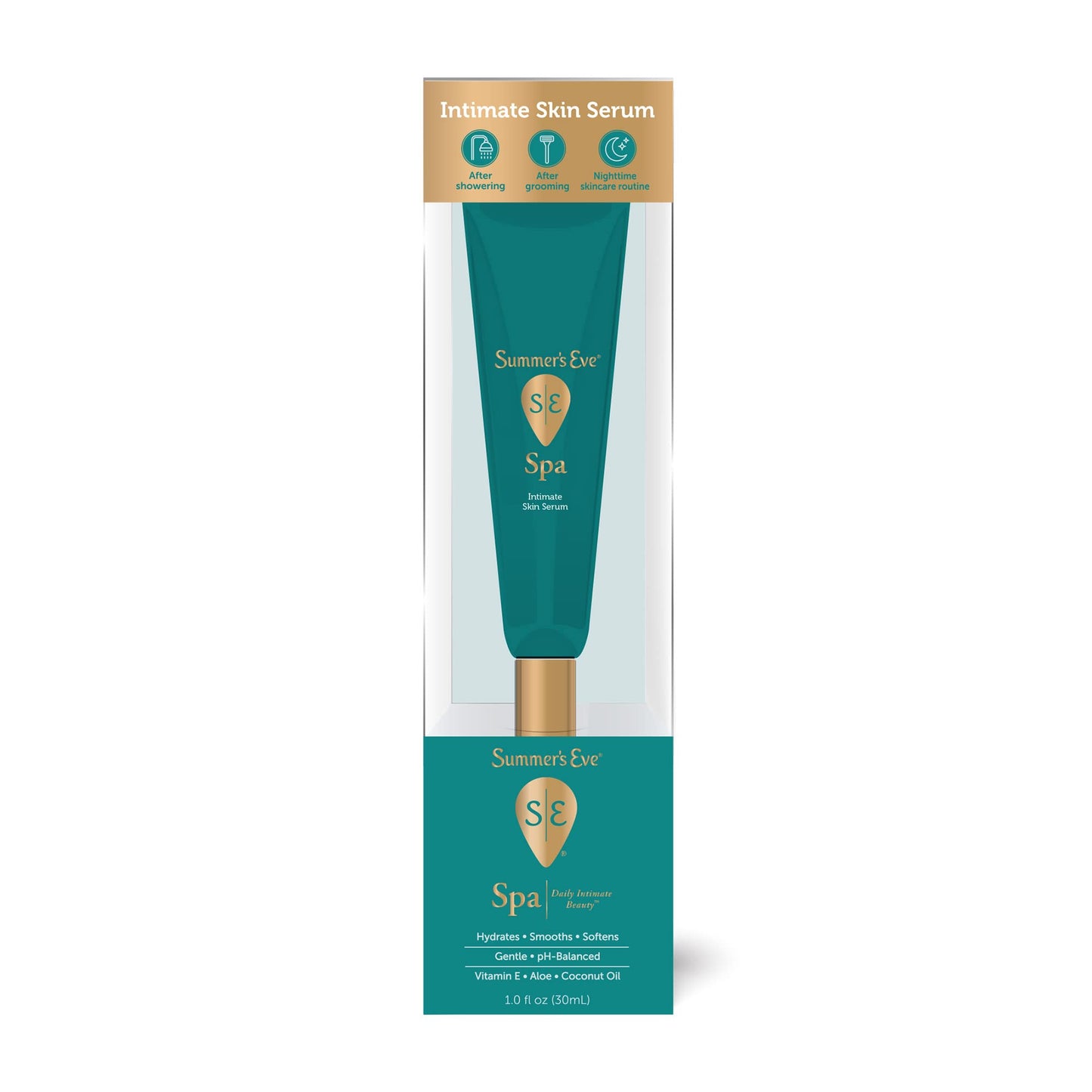 Summer's Eve Post-Shave Intimate Skin Hydrating Serum, 1 Oz, Fragrance-Free After Shave for Women with Vitamin E & Coconut Oil