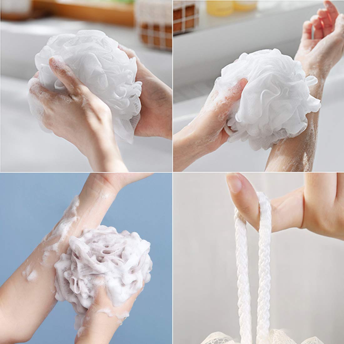 10 Pack of Bath Loofah Shower,Small Size Sponge Pouf Body Scrubber Exfoliator Scrubber Ball,Mesh Bath and Shower Sponge for Kids Women Men Body Wash